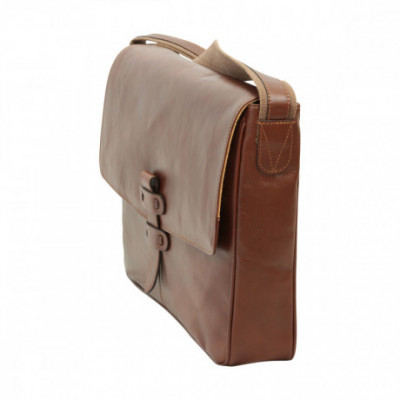 Borsa a tracolla messenger uomo in vera pelle marrone. Italianfashionglam