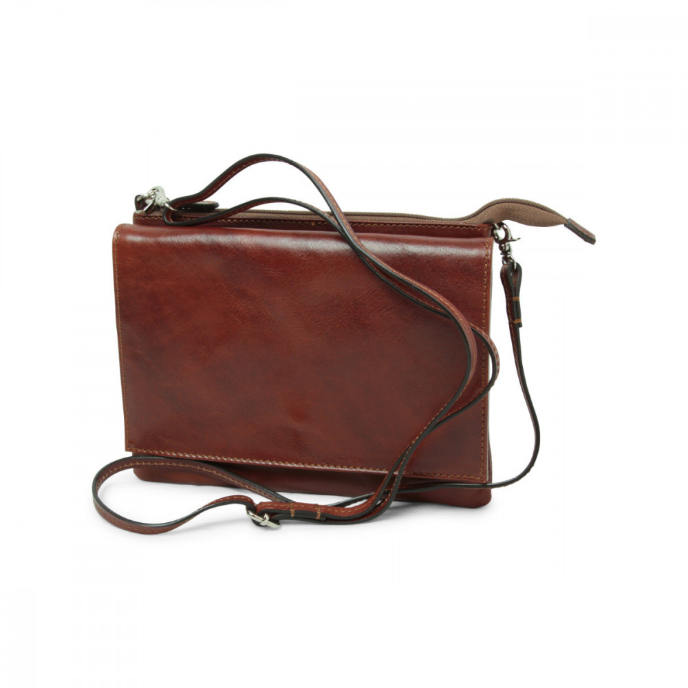 Borsa a tracolla uomo in vera pelle marrone pieno fiore - Italianfashionglam Borsa a tracolla uomo in vera pelle marrone pieno fiore - Italianfashionglam