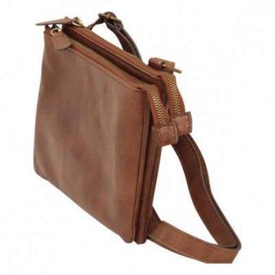 Borsa a tracolla uomo in vera pelle pieno fiore marrone - Italianfashionglam