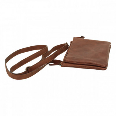 Borsa a tracolla uomo in vera pelle pieno fiore marrone - Italianfashionglam