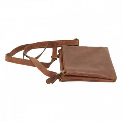 Borsa a tracolla uomo in vera pelle pieno fiore marrone - Italianfashionglam