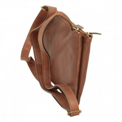 Borsa a tracolla uomo in vera pelle pieno fiore marrone - Italianfashionglam