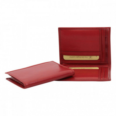 Portafoglio da uomo in vera pelle con RFID colore rosso. Italianfashionglam