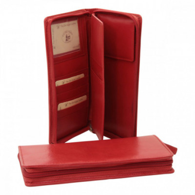 Porta credit card e documenti viaggio in vera pelle rosso. Italianfashionglam