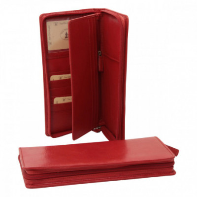 Porta credit card e documenti viaggio in vera pelle rosso. Italianfashionglam