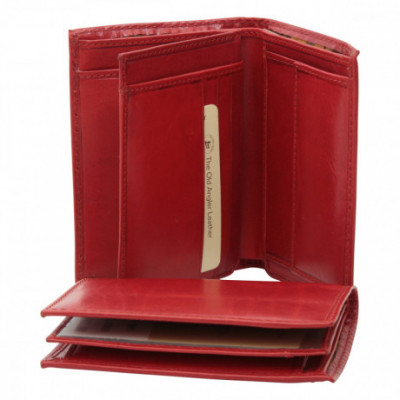 Portafoglio da uomo in vera pelle colore rosso con RFID. Italianfashionglam