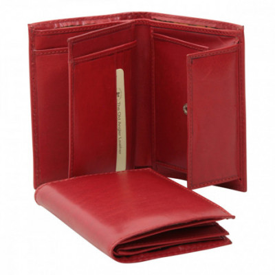 Portafoglio da uomo in vera pelle colore rosso con RFID. Italianfashionglam