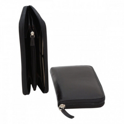 Portafoglio da donna con RFID in vera pelle soffice nero. Italianfashionglam