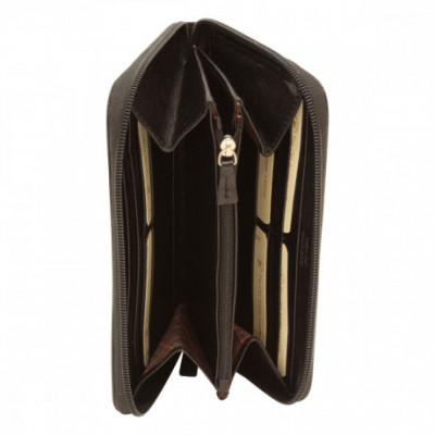 Portafoglio da donna con RFID in vera pelle soffice nero. Italianfashionglam
