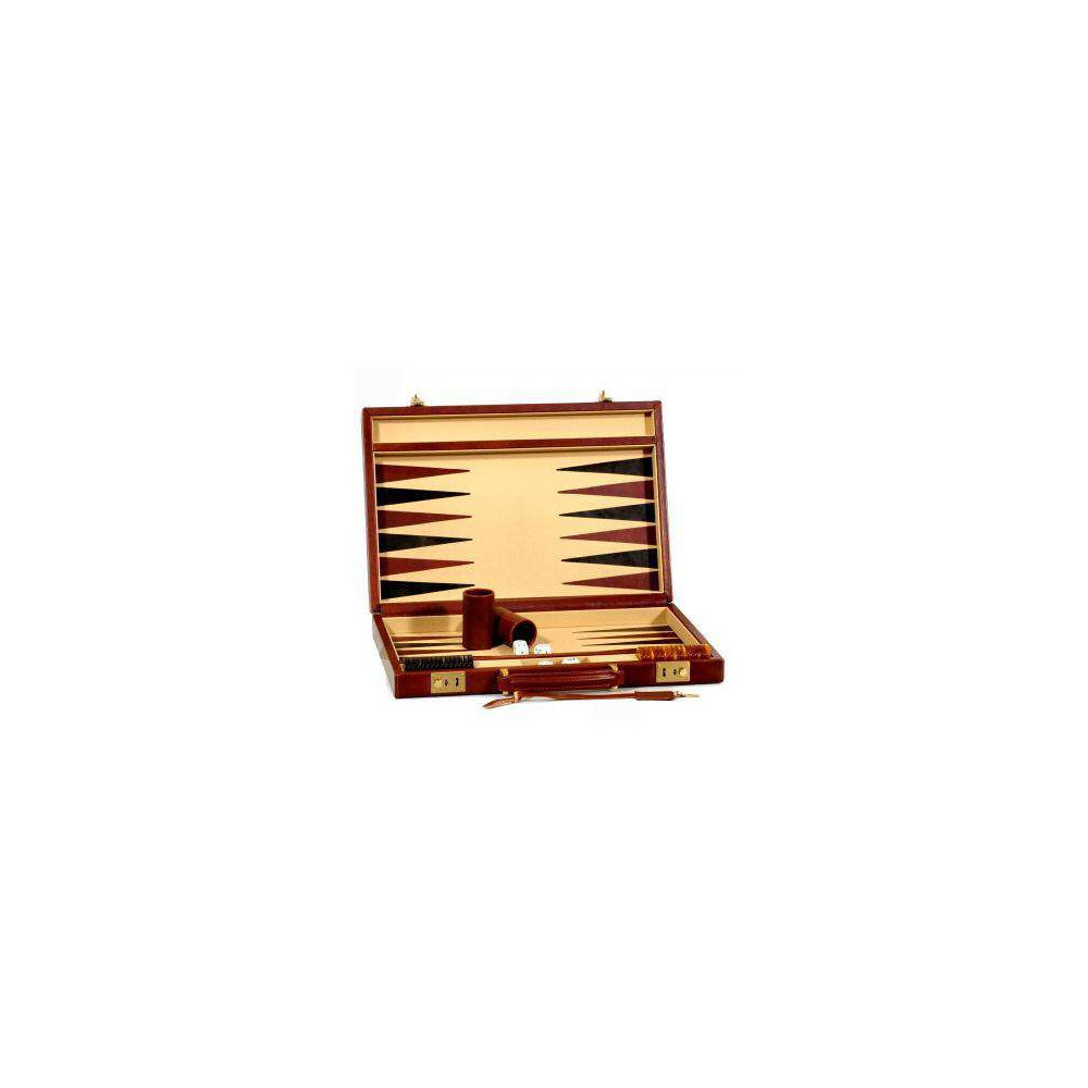 Valigetta da backgammon in vera pelle morbida marrone Valigetta da backgammon in vera pelle morbida marrone