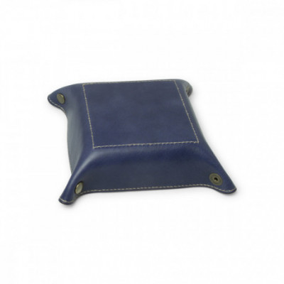 Svuotatasche in vera pelle di vitello soffice blue cobalto. Italianfashionglam