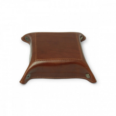 Svuotatasche in vera pelle di vitello artigianale marrone. Italianfashionglam