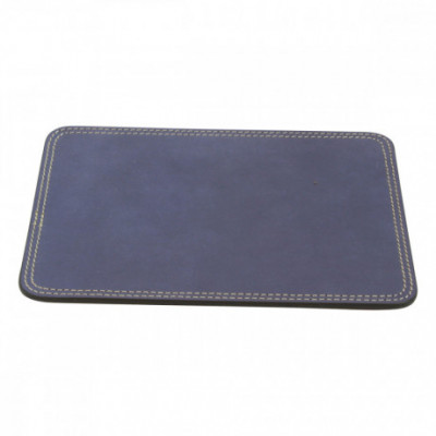 Tappetino mouse pad in vera pelle di vitello blue cobalto. Italianfashionglam