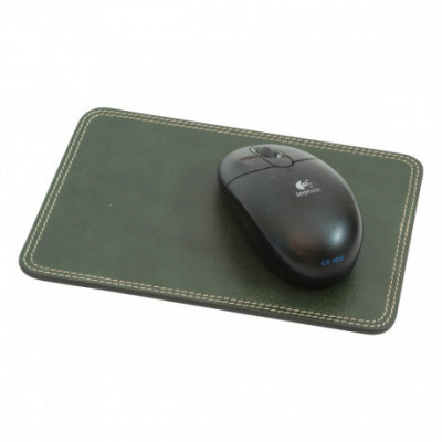 Tappetino mouse pad in vera pelle di vitello colore verde. Italianfashionglam