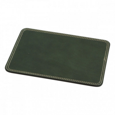 Tappetino mouse pad in vera pelle di vitello colore verde. Italianfashionglam