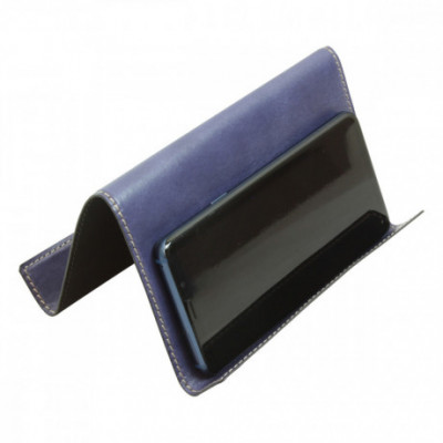 Supporto per tablet ipad e iphone vera pelle colore blue