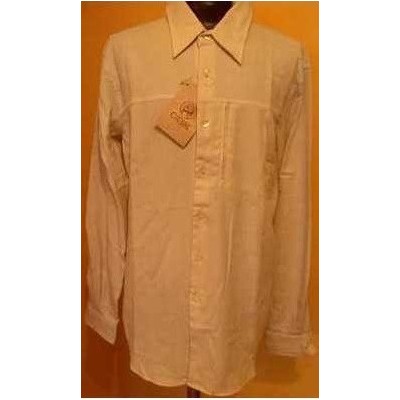 CAMICIA-UOMO-CASUAL-COTONE-COLOR-BEIGE-MANICA-LUNGA-CIESSE-MADE-IN-ITALY-