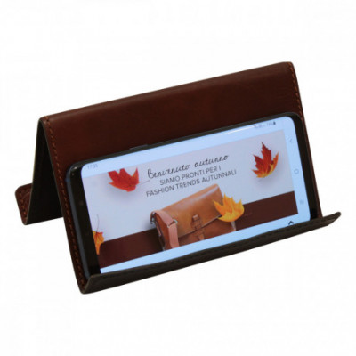 Supporto per tablet ipad e iphone in pelle color marrone. Italianfashionglam