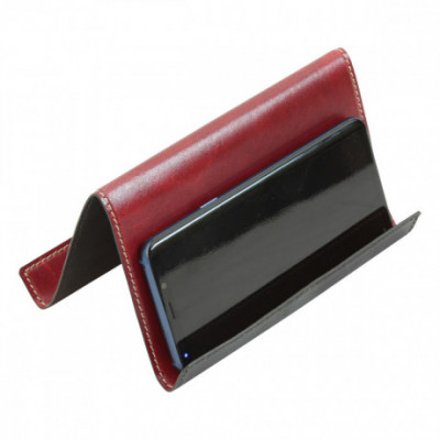 Supporto per tablet ipad e iphone vera pelle color rosso