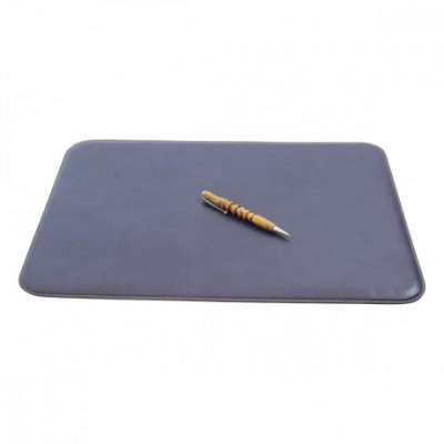 Complementi da scrivania in pelle morbida blue cobalto. Italianfashionglam