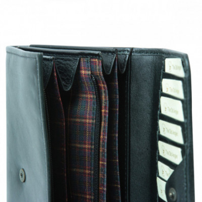 Portafoglio da donna in vera pelle scelta con RFID nero. Italianfashionglam
