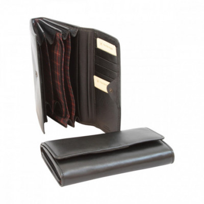 Portafoglio da donna in vera pelle scelta con RFID nero. Italianfashionglam