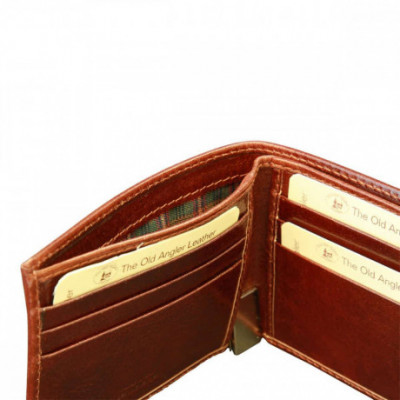 Portafoglio uomo in vera pelle con RFID colore marrone. Italianfashionglam
