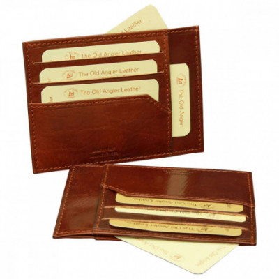 Porta documenti e credit card con RFID in pelle marrone. Italianfashionglam