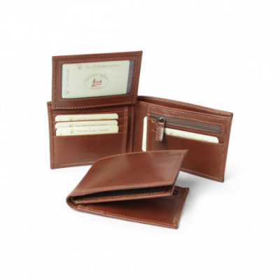 Portafoglio da uomo in pelle morbida con RFID marrone. Italianfashionglam