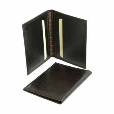 Porta carte di credito e documenti in pelle nero con RFID. Italianfashionglam