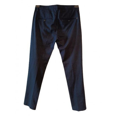 Dondup - Pantalone uomo in viscosa blue navy in gessato grigio. Italianfashionglam