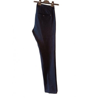 Dondup - Pantalone uomo in viscosa blue navy in gessato grigio. Italianfashionglam