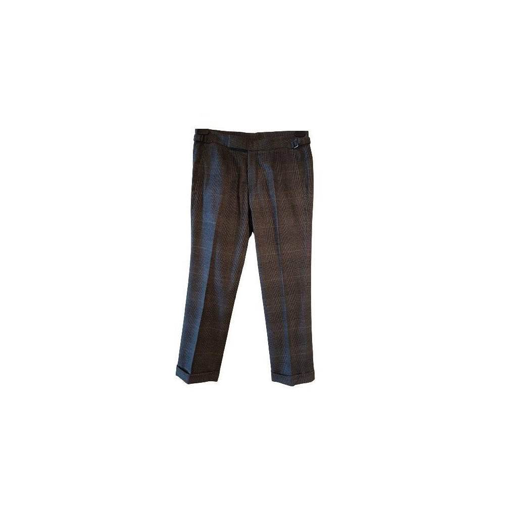 Armani Collezioni - Pantalone da uomo in viscosa grigio Principe di Galles. Italianfashionglam Armani Collezioni - Pantalone da uomo in viscosa grigio Principe di Galles. Italianfashionglam