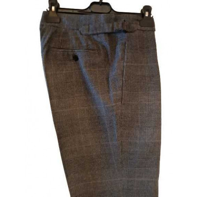 Armani Collezioni - Pantalone da uomo in viscosa grigio Principe di Galles. Italianfashionglam