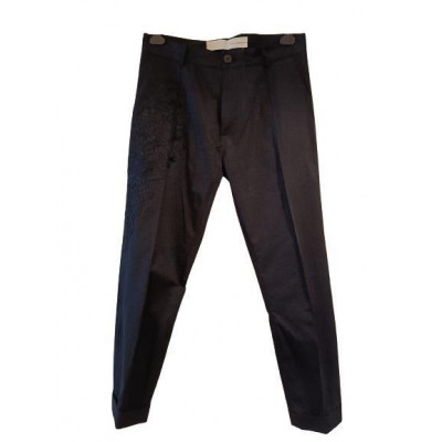 Isabel Benenato - Pantalone glam uomo in cotone nero. Italianfashionglam