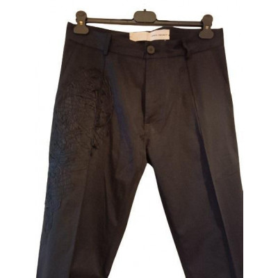 Isabel Benenato - Pantalone glam uomo in cotone nero. Italianfashionglam