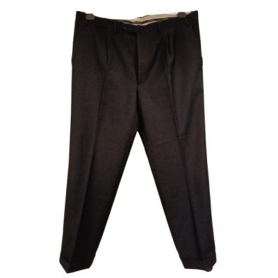 Canali - Pantalone da uomo in lana vergine color grigio scuro. Italianfashionglam