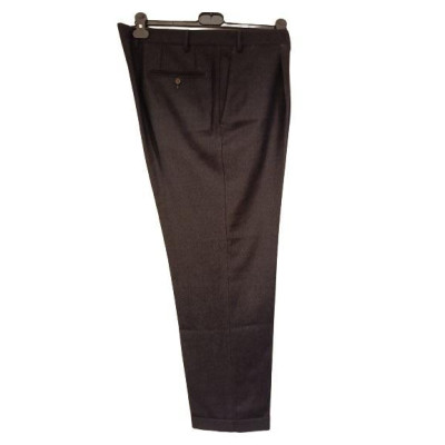 Canali - Pantalone da uomo in lana vergine color grigio scuro. Italianfashionglam