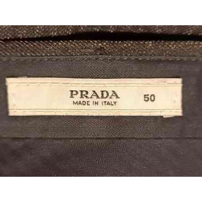 Prada - Pantalone da uomo in lana grigio scuro gessato. Italianfashionglam