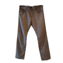 Hugo Boss - Jeans da uomo in cotone e lino spigato di color grigio - Italianfashionglam