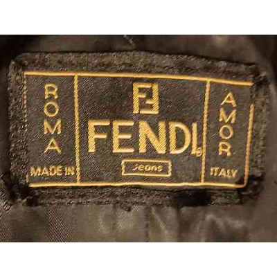 Fendi - Giaccone da donna in tessuto di lana colore nero - Italianfashionglam