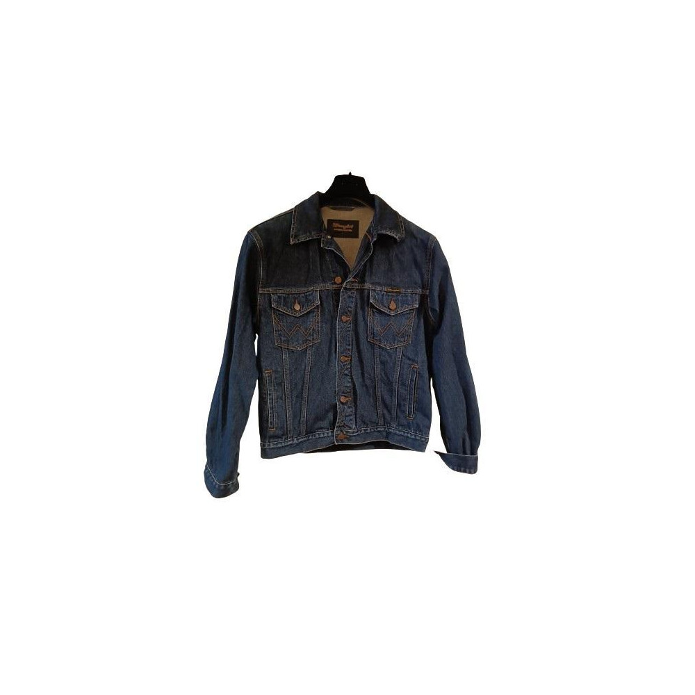 Wrangler - Giubbino fashion uomo in cotone denim blue - Italianfashionglam Wrangler - Giubbino fashion uomo in cotone denim blue - Italianfashionglam