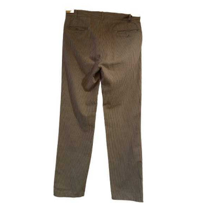 Aspesi - Pantalone glam da uomo dritti in cotone rigato color verde e marrone - Italianfashionglam
