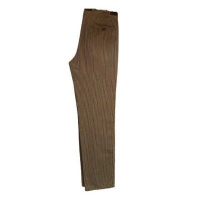 Aspesi - Pantalone glam da uomo dritti in cotone rigato color verde e marrone - Italianfashionglam