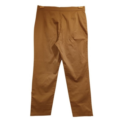 Krizia - Pantalone da donna in cotone beige gamba dritta-Italianfashionglam