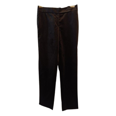 Nicole Farhi - Pantalone da donna in vellutino di cotone marrone -Italianfashionglam