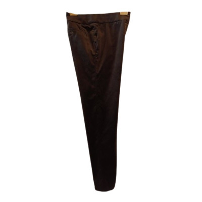 Nicole Farhi - Pantalone da donna in vellutino di cotone marrone -Italianfashionglam