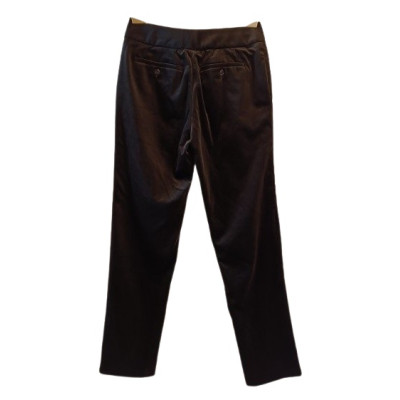 Nicole Farhi - Pantalone da donna in vellutino di cotone marrone -Italianfashionglam