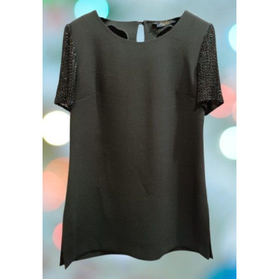 Luisa Spagnoli - Blusa elegante in poliestere colore nero - Italianfashionglam
