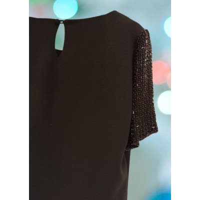 Luisa Spagnoli - Blusa elegante in poliestere colore nero - Italianfashionglam
